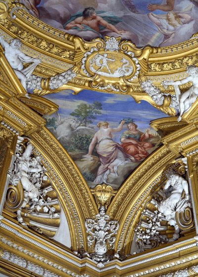 La Sala di Apollo (détail) des muses Calliope et Melpomène - Pietro da Cortona