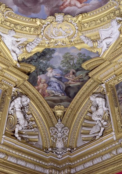 La Sala di Apollo (détail) des muses Urania et Euterpe - Pietro da Cortona