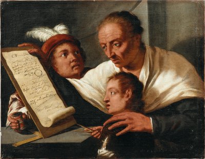 Un enseignant avec deux écoliers, après 1650 - Pietro della Vecchia