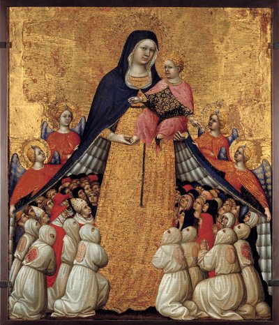 La Vierge de Miséricorde : Retable de Pietro da Recanati, connu sous le nom de Pietro di Domenico da Montepulciano (actif 1418, mort entre 1427 et 1432) - Pietro di Domenico da Montepulciano