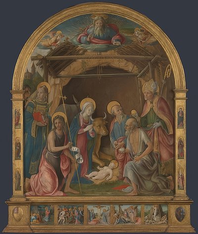 Naissance du Christ avec des saints - Pietro di Francesco degli Orioli