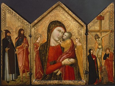 Madone et Enfant, la Crucifixion et les Saints, c.1340-1370 - Pietro follower of Lorenzetti