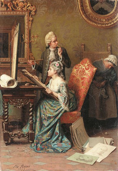 La leçon de peinture - Pio Ricci
