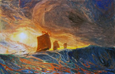 Marina et mouettes - Plinio Nomellini