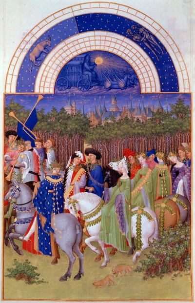 Cortège de nobles et musiciens à cheval - Pol de Limbourg