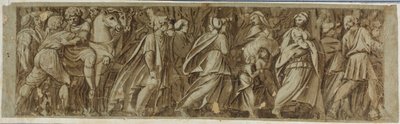 Les Sabines traversant le Tibre pour assister aux jeux romains - Polidoro da Caravaggio