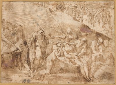 La Lamentation du Christ (recto et verso) - Polidoro da Caravaggio