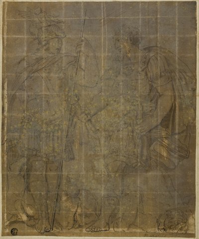 Deux guerriers romains avec la louve, Romulus et Remus - Polidoro da Caravaggio