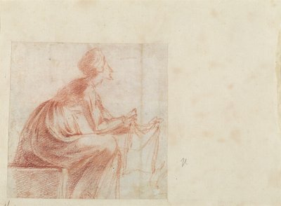 Femme assise avec un morceau de tissu [verso] - Polidoro da Caravaggio
