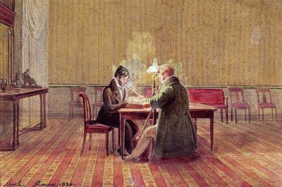 Adam Bernard Mickiewicz jouant aux échecs avec un ami, 1830 - Polish School
