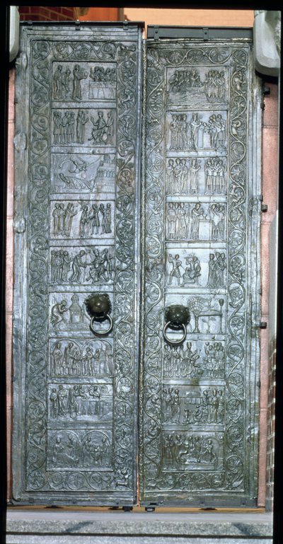 Portes représentant des scènes de la vie de Saint Adalbert (939-97) - Polish School