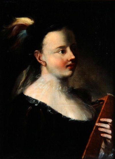 Dame avec Kitara - Polish School