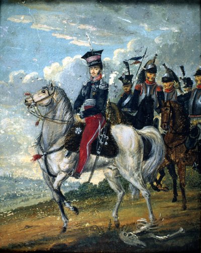 Prince Josef Anton Poniatowski (1763-1813) avec des guides, vers 1813 - Polish School
