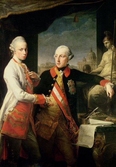 Kaiser Joseph II (1741-90), et le grand-duc Léopold de Toscane - Pompeo Girolamo Batoni