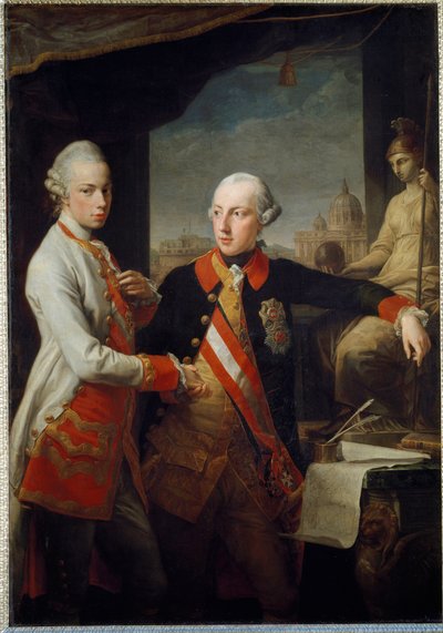 Portraits des frères Léopold II de Habsbourg-Lorraine, grand-duc de Toscane et Joseph II du Saint-Empire - Pompeo Girolamo Batoni