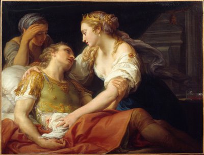 La mort de Marc Antoine, le politicien et général romain Marc Antoine (Marcus Antonius) (83-30 av. J.-C.) mourant dans les bras de Cléopâtre - Pompeo Girolamo Batoni