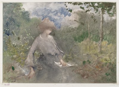 Lecture dans un Jardin - Pompeo Mariani