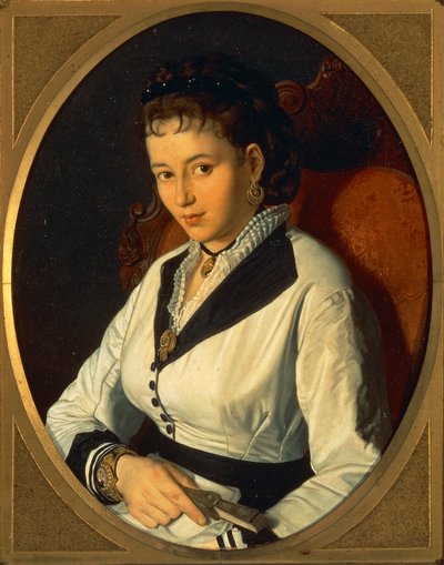 Portrait de jeune femme - Pompeo Molmenti