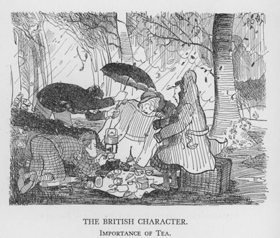 Le caractère britannique, importance du thé (lithographie) - Pont