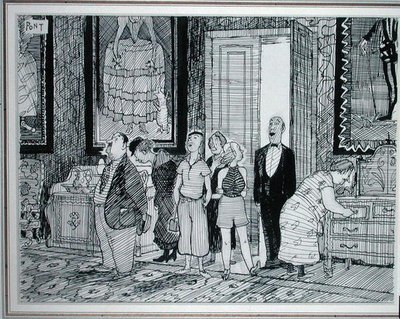 Le caractère britannique : vif intérêt pour les maisons historiques, illustration de Punch, publiée le 8 juillet 1936 - Pont