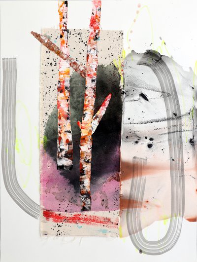 Bouleaux abstraits aux couleurs vives - Poonam Choudhary