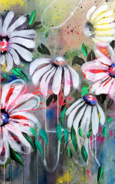 Fleurs abstraites aux couleurs vives - Poonam Choudhary