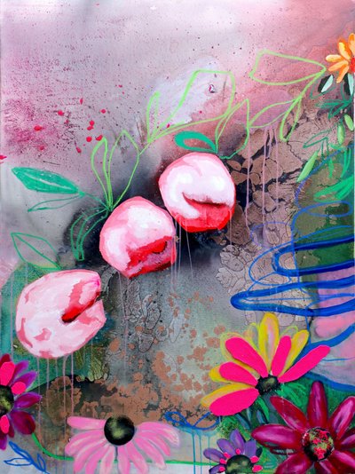 Fleurs abstraites aux couleurs vives - Poonam Choudhary