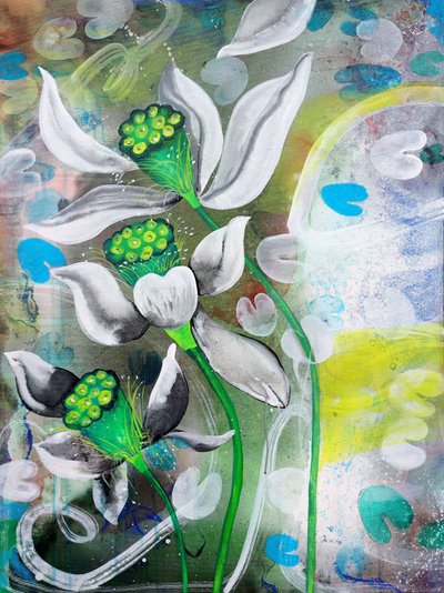 Un étang de lotus plein de vie - Poonam Choudhary