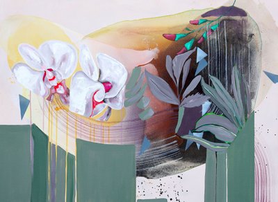 Abstrait « Orchidée blanche » - Poonam Choudhary