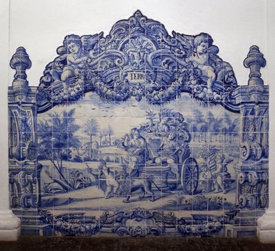 Allégorie de la Terre - Azulejos, faïence peinte - Portuguese School