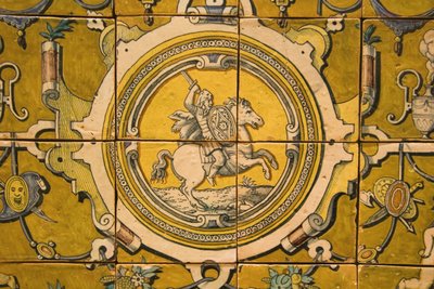 Armoiries de Teodosio II (1568-1630) Duc de Bragance (céramique) - Portuguese School
