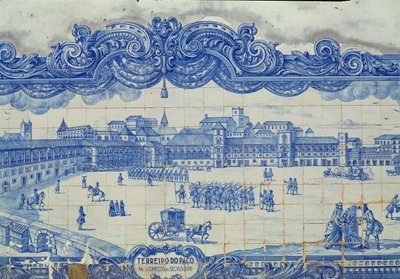 Azulejos représentant la Praça do Comércio, Lisbonne - Portuguese School