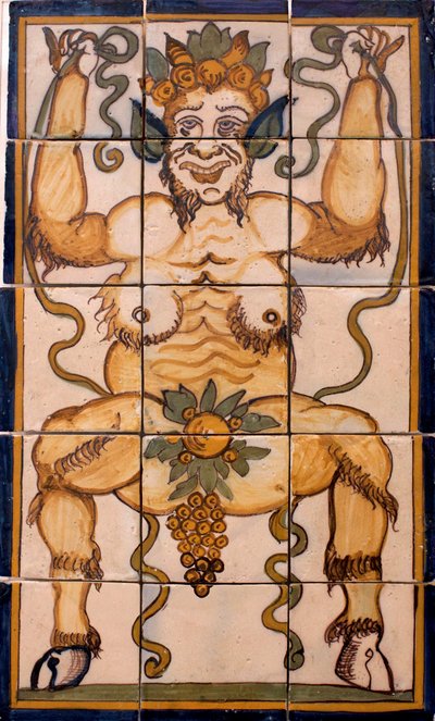 Bacchus - Panneau de carreaux Bacchus, fabrique portugaise - Portuguese School