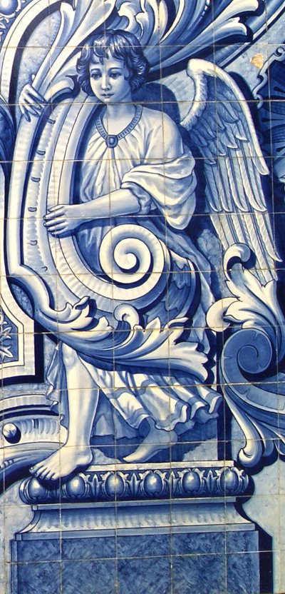 Panneau décoratif représentant un ange, Lamego, Portugal. 1738 - Portuguese School