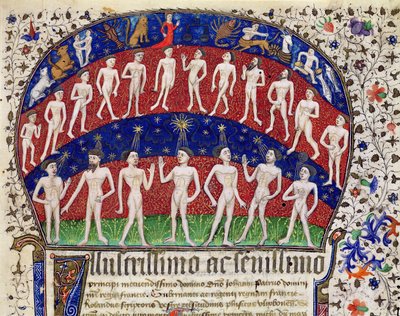 Fol.1 Signes du zodiaque et un groupe d