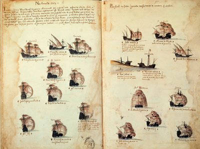 Page de manuscrit : Mémoires des armadas du Portugal sous le roi Manuel I - Portuguese School