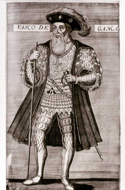 VASCO DA GAMA: Illustration de "OS LUSIADAS" par Luis Camoes, Lisboa 1572 - Portuguese School
