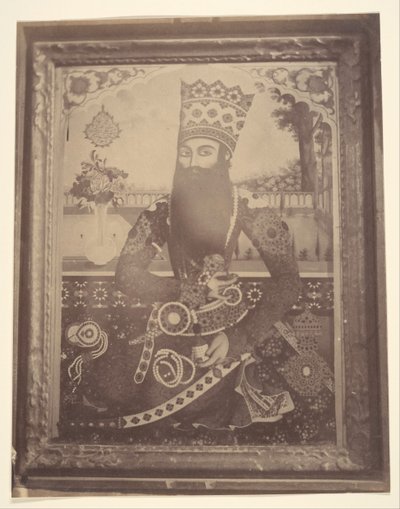 [Fath-Ali Shah, peinture ayant appartenu à Hmah [] Saula, oncle du roi.], 1840s-60s - Possibly by Luigi Pesce.