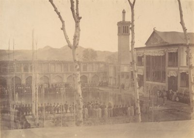 [Palais du Shah, Rendre hommage au Shah Fête de Salam, Téhéran, Iran [même a..., années 1840-60 - Possibly by Luigi Pesce.