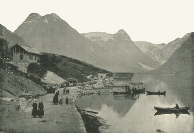 Mundal, sur le Fjaerlandsfjorden, Sogn, Norvège, 1895 - Poulton and Co