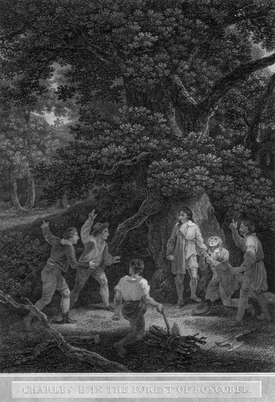 Charles II dans la forêt de Boscobel, 1651 - Pouney and Rhodes