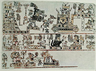 Copie fac-similé du Codex Bodley, détail, vers 1521 - Pre Columbian Pre Columbian