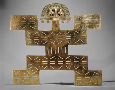 Pectoral en tumbaga moulé, de Huaca del Dragon, Caldas, Colombie, style Tolima - Pre Columbian