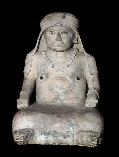 Art précolombien : vieille femme avec une coiffe. Sculpture de Veracruz (Mexique) - Pre Columbian Pre Columbian