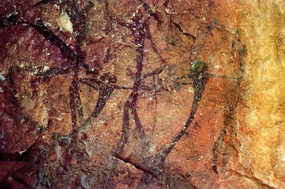 Figures humaines avec arcs, Cueva del Civil, Tirig, Barranc de la Valltorta, Valence, Espagne - Prehistoric Prehistoric