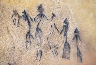 Danse phallique de type stylisé-naturaliste, art mésolithique - Prehistoric Prehistoric