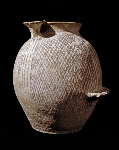 Préhistoire : vase en céramique polychrome de Jéricho. 3000-2100 av. J.-C. Amman, Musée archéologique, Jordanie - Prehistoric Prehistoric
