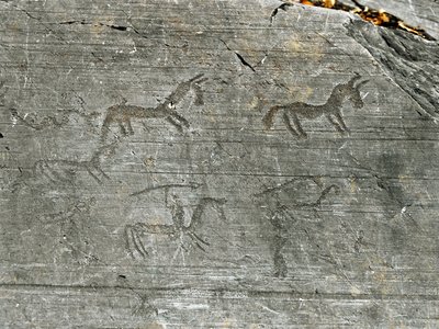 Préhistoire, civilisation des Camunni, art rupestre : roche funéraire d