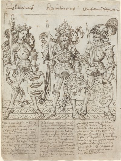 Roi Arthur, Charlemagne et Godefroy de Bouillon - Primary Master of the Strassburg Chronicle