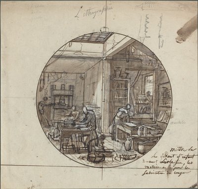 Atelier Lithographique - Probably French 19th Century